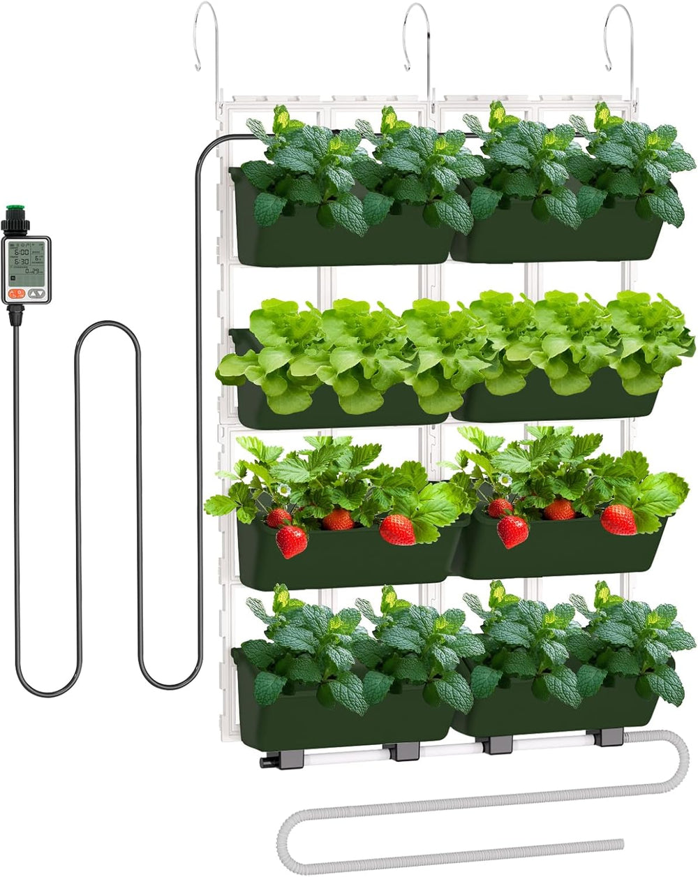 Hängende Vertikale Wand Pflanze, Vertikale Pflanzenwand Balkonbar Pflanzenwand Indoor mit Smart-Timer und Wasserpumpe Blumentopf Wand für Hof Garten Balkon Home Decor