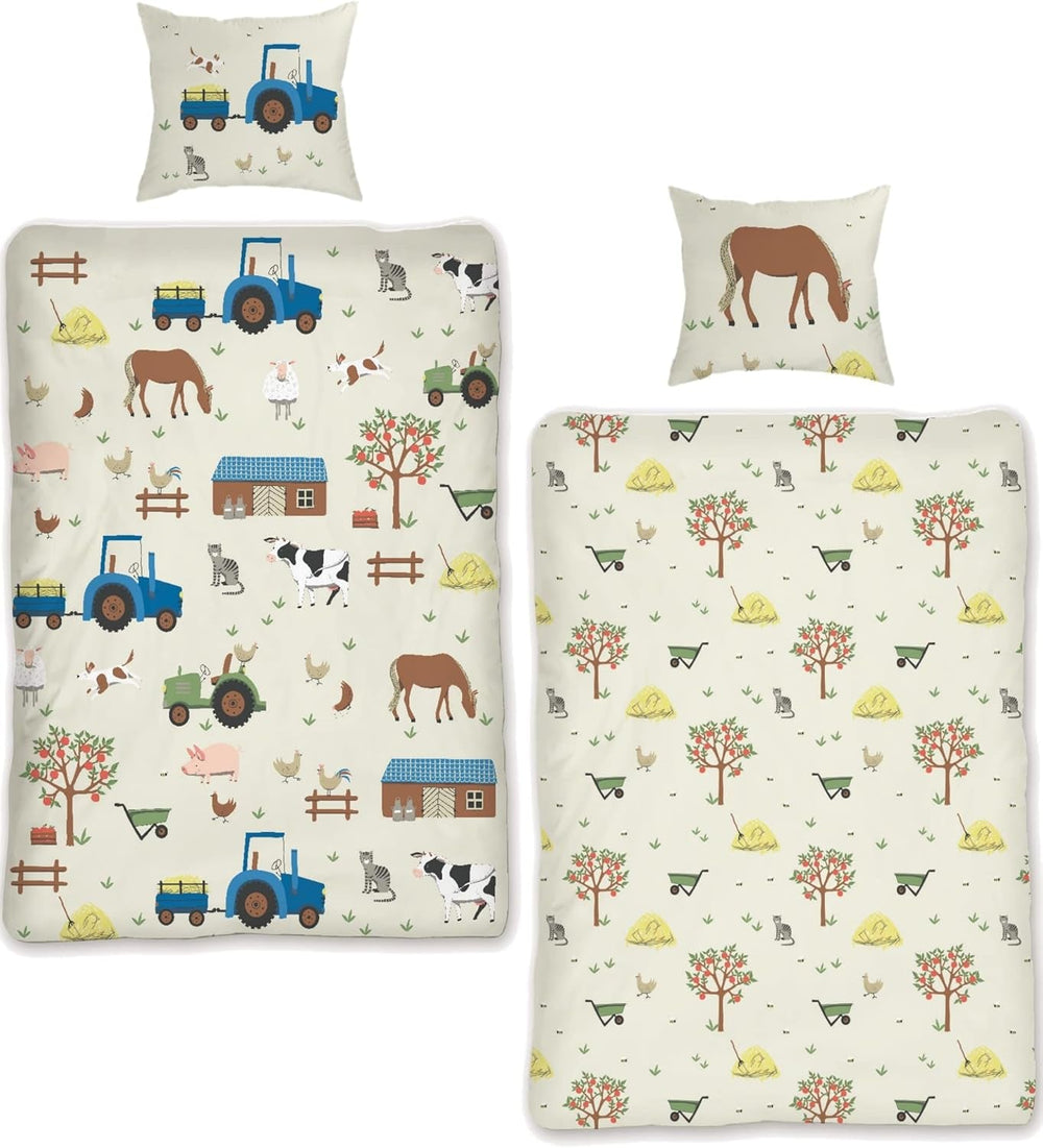 Skybrands Kinder Bettwäsche Tiere 135X200 Bauernhof Kinderbettwäsche Bagger Traktor Baumwolle Kinderbettwäsche 2Tgl. Titolo predefinito del negozio Für Jungen Und Mädchen Naty