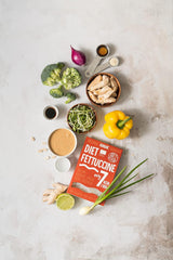 Fettuccine Konjac Noodles Bio Shirataki Diet-Food - 300g, a basso contenuto di carboidrati, senza zucchero, cheto, vegano, ipocalorico, senza glutine e senza uova, a base di farina Konjac