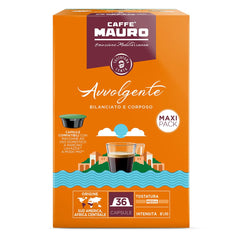Caffè Mauro Torrefazione Kaffeekapseln Espresso Avvolgente, Intensität 8/10-144 Kapseln Kompatibel mit Kaffeemaschinen der Marke Lavazza* A Modo Mio*, 144 Stück, Hergestellt in Italien