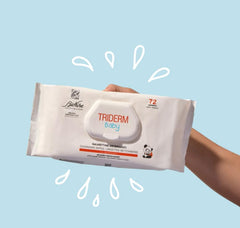 Bionike Triderm Baby Salviettine Umidificate per Pelli Secche e Sensibili Effetto Lenitivo e Rassodante Protegge e Idrata 72 Salviette