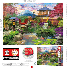 Educa - Puzzle da 1500 pezzi per adulti | Il giardino giapponese. Dimensioni: 85X60 cm. Include la colla per puzzle Fixpuzzle. Per 14 anni (19937) Puzzle Naty Shop