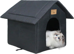 Katzenhaus Für Draußen Winterfest Wasserdicht Wetterfester Katzenhöhle Haustierhaus mit Katzenmatte Warm Hundehöhle Waschbar Hundehaus Tierheim Für Streuner Haustiere 40x35x40