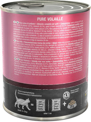 LEONARDO Nassfutter für Katzen, Geflügel pur, 6X 800g Dose, Katzenfutter getreidefrei, Alleinfutter, Made in Germany