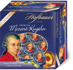 Hofbauer Vienna Mozart Balls, Cioccolato al latte scatola 600 grammi (30 pz.) Naty Shop Box 30 pezzi