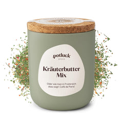 Potluck | Kräuterbutter-Gewürz | Würzmischung im Keramiktopf | 45g| Vegano, senza glutine e con ingredienti naturali