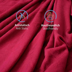Komfortec accogliente coperta 150X200 Cm, soffice coperta in pile certificata Oeko-Tex, calda coperta sherpa per il divano, coperta spessa per il divano, Letti e coperte bordeaux Besuche den Komfortec-Store