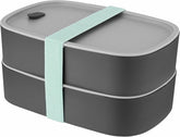 BergHoff cutie bento dublă - Leo (set cutie de prânz 19x12.5x9 cm, două cutii, rezistent la microunde, sigiliu etanș, rezistent la spălarea vaselor, ideal pentru gustări / gustări / salată) 3950126 Cutii depozitare alimente Naty Shop Clasic