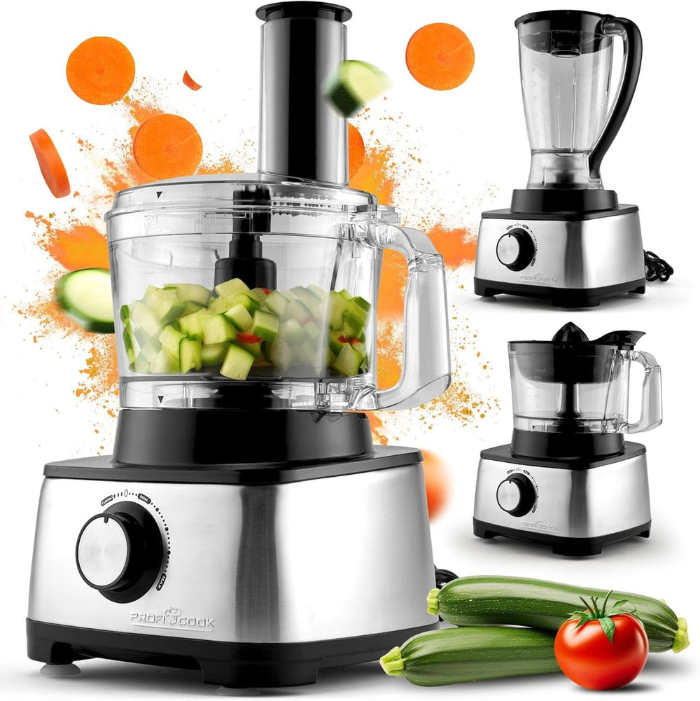 Mașină de bucătărie Proficook® 3In1 | Blender, robot de bucătărie și storcător de fructe, 1200 W Mama si Copilul Naty Shop