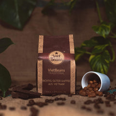VietBeans Traditional – Ganze Kaffeebohnen – Traditionelle Trommelröstung - Hochwertiger vietnamesischer Kaffee – Geeignet für Vollautomaten - 250g