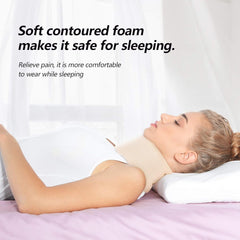 RESTCLOUD Suport pentru gât fabricat din spumă moale, colier universal, suport reglabil pentru gât pentru somn - ameliorează durerea de gât (alb, 6,4 cm guler adânc, M) Perne ortopedice cervicale Naty Shop