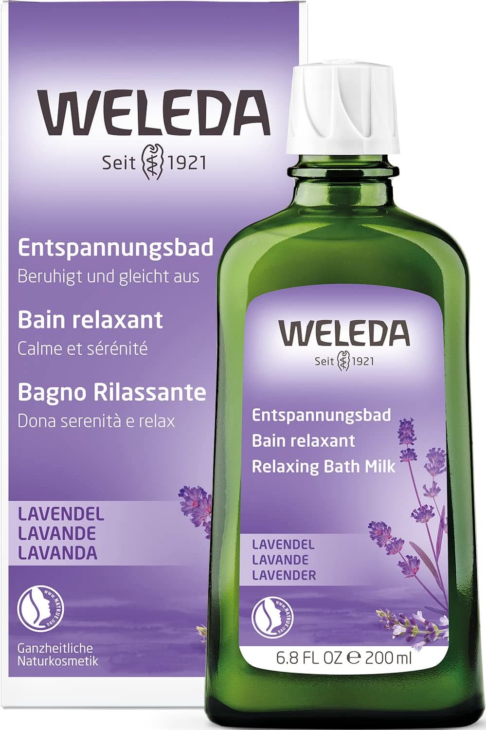 WELEDA BIO, bagno salutare con cosmetici naturali con vero olio di lavanda per calmare i sensi e dormire bene, 200 ml Doccia e bagno Naty Shop