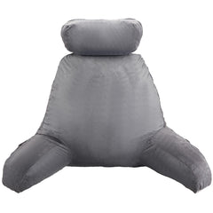 Pernă de citit VEVOR, pernă de pat (mare) cu tetieră detașabilă, pernă pentru spate cu 3 buzunare și material textil lavabil din catifea scurtă și spumă cu memorie mărunțită, lateral cu mâner, pentru vizionarea la televizor, citit, jucat