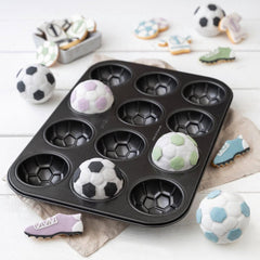 Zenker 12Er Muffinform – Muffinbackblech Für Muffins Und Cupcakes Aus Der Serie Soccer Baking– Hitzebeständiges 12Er Muffinblech Mit Antihaftbeschichtung, Schwarz Stampi e vassoi per cuocere Naty Shop