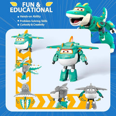 Super Wings EU770447 - Trasformare Tino & Pet, personaggio giocattolo trasformabile ca. 14,5 cm e animale domestico con un'altezza di ca. 4,3 cm, per bambini dai 3 anni in su Action figures Naty Shop