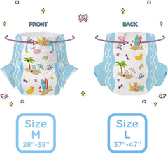 CutiePlusU Pannolini per adulti, confezione da 10, pannolini usa e getta per donne e uomini, massima assorbenza durante la notte - I Love Summer (taglia media 71-96 cm)