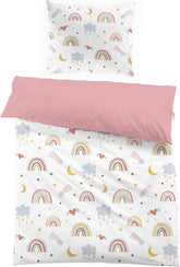 Biancheria letto per bambini, Arcobaleno, microfibra Biancheria letto - bambini Naty Shop Arcobaleno (Modello 1) 135X200+80X80