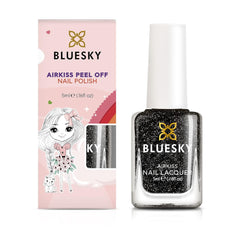 Bluesky Smalto per unghie per bambini - Rockstar, Glitter nero, facile da rimuovere, non tossico, a base d'acqua, inodore - Smalto per unghie per bambini senza, 5 ml, confezione da 1