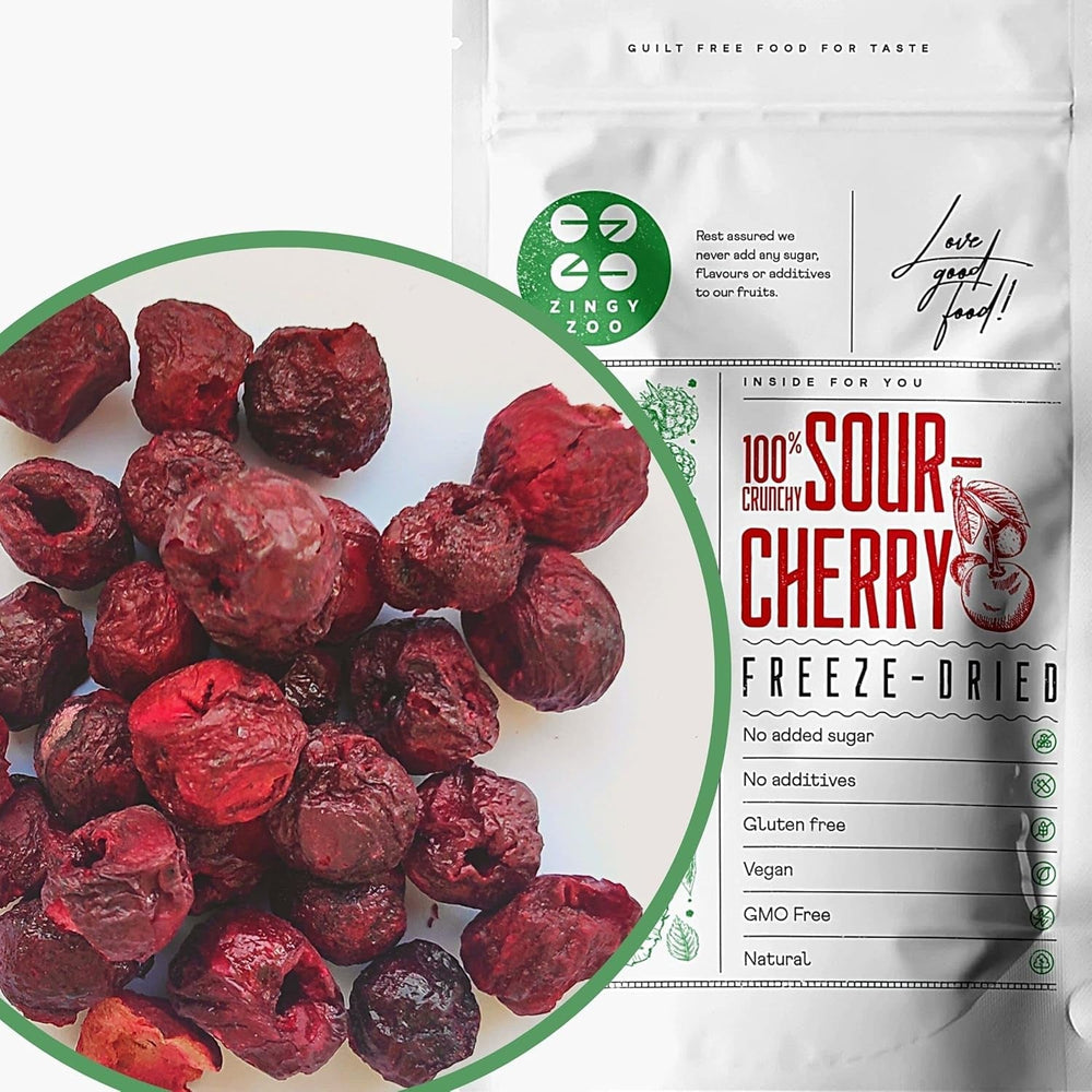 Cireșe liofilizate | Cireșe acre uscate | Fructe liofilizate | Fructe uscate liofilizate | Fructe liofilizate Cireșe uscate | Fur Smoothie Fructe liofilizate (90g) Produse deshidratate Naty Shop 90 G (1 pachet)