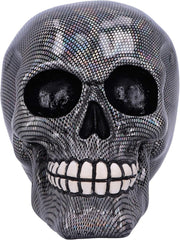 Craniu din plasă de pește argintiu holografic Ornament craniu din plasă de pește argintiu holografic, argintiu, 16,5 cm Statuete si sculpturi Naty Shop