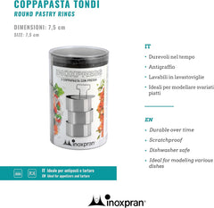 Forme de biscuiți, 3 bucăți, rotunde, oțel inoxidabil - 8 x 8 x 4 cm