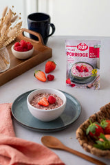 RUF Porridge Vegano Avena Frutti Rossi, Porridge con Fragole e Lamponi, 60 grammi Cereali Naty Shop