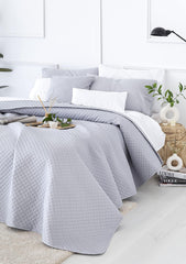 Todocama Fine Boutique copriletto con motivo piqué, per primavera, estate, autunno e inverno, 100% microfibra super morbida, coperta multifunzionale, 140/150/160-250 X 260 cm, grigio chiaro Letti e coperte Beuche den Todocama-Store