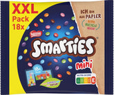 Pungi Nestlé SMARTIES Mini XXL, linte colorată cu ciocolată, ideale pentru a fi împărțite și gustate cu familia și prietenii, culori naturale, ambalaje reciclabile, 1 pachet (1 x 259g)
