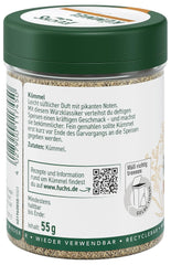 Fuchs Gewürze - Kümmel gemahlen - klassisches Gewürze für daftige Gerichte wie Chili con Carne - ingredienti naturali - 55 g in wiederverwendbarer, recyclebarer Dose