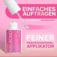 NYK1 Nailbond Lipici pentru unghii artificiale Extra puternic (8ml) Lipici pentru unghii cu pensulă pentru vârfuri, unghii prin presare și unghii acrilice Lipici pentru unghii - Lipici pentru unghii crăpate Lipici antifungic pentru unghii