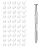 100 Stück Nail Art Schwamm Mit Piercing Zange,Nail Art Zubehör Schwamm Mit Piercing Kugel Aufdreher,Sponge Brush Applikator,Nagelkunst-Rendering-Werkzeuge,Für Gradient Nail Art Patterns Erstellen.