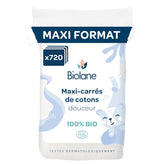 BIOLANE 12 Assorbenti Bagnati Maxi-Quadrati - Neonati - 100% Bio - 720 Cotone - per pelli sensibili - Cambio e articoli da toeletta - dalla nascita - prodotto in Francia