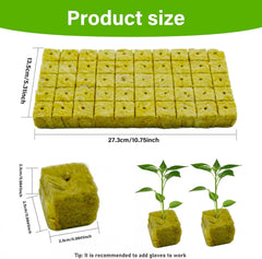 100 pezzi Steinwolle Anzucht Würfel 2.5x2.5x2.5CM Rockwool Cube Anzuchtmatte Steinwolle Anbau Hydrokultur Umpflanzen für Bodenlose Anzucht Setzlinge Stecklinge Klonpflanzen