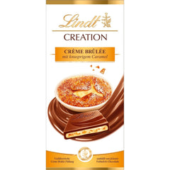 Bar Crème Brûlée Lindt Creazione di cioccolato | Ripieno di Crème Brûlée con caramello croccante, ricoperto di finissimo cioccolato al latte | Tavoletta di cioccolato | Regalo di cioccolato, 150 g