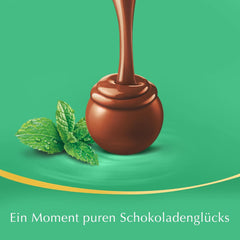 Palline di cioccolato LINDOR | Busta richiudibile da 1 kg | ca. 80 palline di cioccolato al latte con ripieno di menta | Confezione sfusa e palline di cioccolato al caramello salato LINDOR