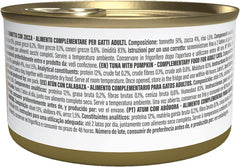 Ton cu dovleac în bulion, hrană umedă complementară pentru pisici, rețetă originală, 100% naturală, 12 conserve a câte 70g fiecare