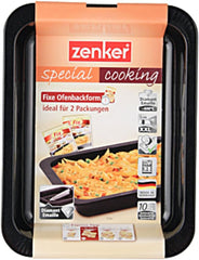 Zenker Ofenbackform (33 X 5 X 25 Cm) SPECIAL COOKING, Rechteckige Auflaufform Mit Enamelle-Versiegelung, Backform Mit Extra Hohem Rand (Farbe: Schwarz), Menge: 1 Stück Stampi e vassoi per cuocere Naty Shop