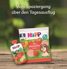 HiPP Vafe Organice din Porumb cu Mango (8 x 23 g), gustare pentru bebeluși de la 8 luni, îndulcită doar cu fructe și legume, fără gluten, de cea mai bună calitate organică