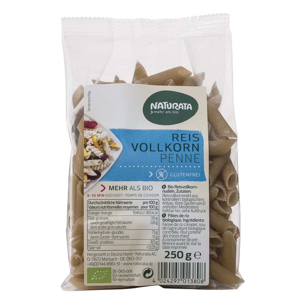 Penne organice, orez integral (1 x 250g)