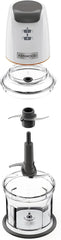 Kenwood Easychop CHP61.000WH, Zerkleinerer Mit Vier Klingen, Schüssel 0,5 L, Druckantrieb, 2 Geschwindigkeiten, Rutschfester Ring, Spülmaschinenfest, Eisbrecher, 500 W, Weiß Bucatarie Naty Shop