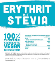Eritritolo + Stevia Sostituto naturale dello zucchero senza calorie 1:1, 1 Kg Dolcificanti Naty Shop