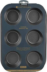 Masterclass 6-Loch-Muffinblech Mit PTFE-, PFOA- Und Bpa-Freiem Antihaftbeschichtung, Robustes 1Mm Dickes Karbonstahlblech, 27 X 18Cm Cupcake-Form Stampi e vassoi per dolci Naty Shop