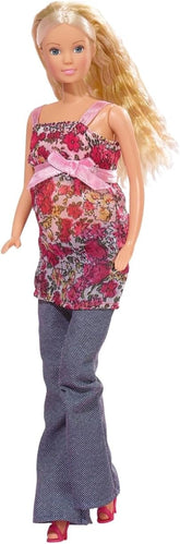 Simba 105734000 - Steffi Love Welcome Baby, păpușă însărcinată cu bebeluș în burtică, accesorii, păpușă la modă, 29 cm, pentru copii cu vârsta de 3 ani și peste