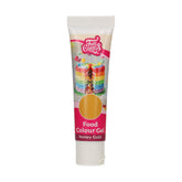 Colorant alimentar Funcakes, gel de culoare Honey Gold: Colorant alimentar foarte concentrat pentru aluat, cremă, fondant, marțipan și produse de patiserie. Dozare ușoară. Picătură individuală pentru a crea culori vibrante. Halal. 30 g.
