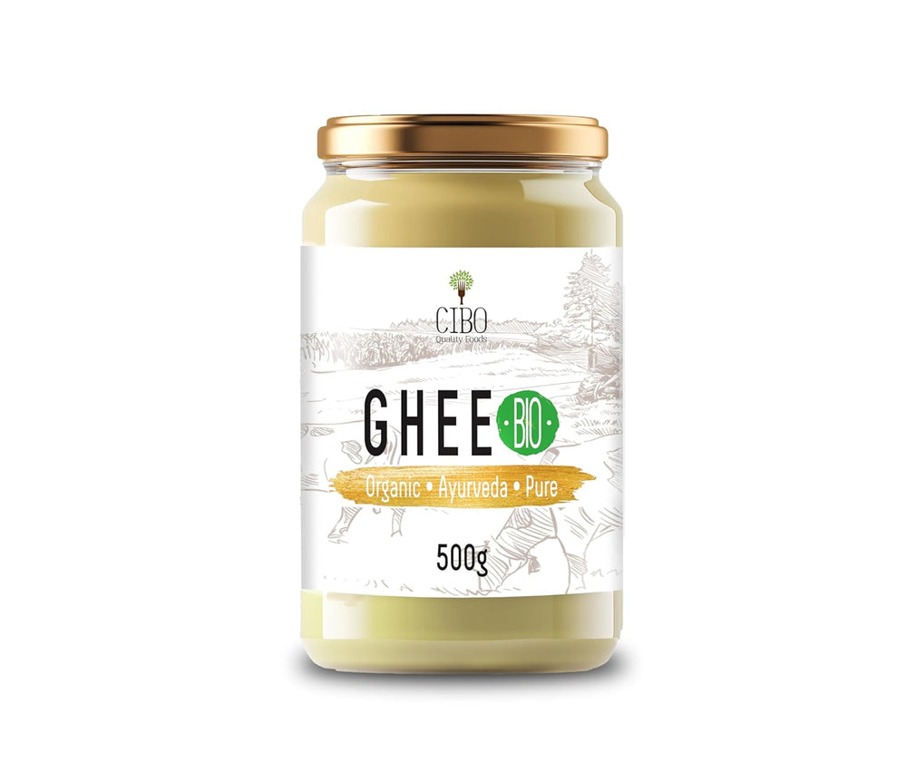 Cibo Bio Ghee 500g – Milk aus Parma und Reggio Emilia – Hergestellt in Italien – Weidekühe – Rauchpunkt 250°C – Aus Centrifugensahne