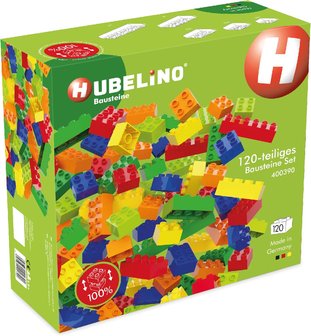 Hubelino #400390 Set Bausteine da 120 pezzi, compatibile con großen Bausteinen Anderer Hersteller, Made in Germany