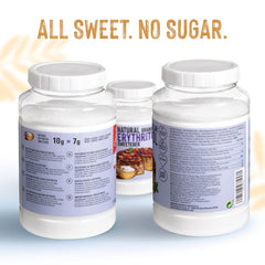 Natürliches Erythrit - Zucca di cristallo | 10G = 7GZucker | Natürlicher Zuckerersatz - 0 Kalorien - 0 Glykämischer Index - Keto Und Paleo - 0 Netto-Kohlenoidrato - Kein GVO - Castello since 1907-1Kg Dolcificanti Naty Shop