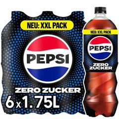 Pepsi Zero Sugar, Bevanda analcolica senza zucchero di Pepsi, senza calorie, set 6 x 1,75 litri Bevande analcoliche Naty Shop