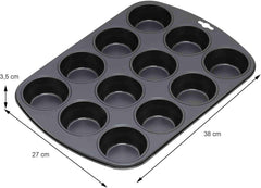 Original Kaiser Inspiration Muffinform-Set 2-Teilig, Muffinblech Mit Xmas Papierbackförmchen Für 12 Muffins, 38 X 27 Cm, Cupcake Form Antihaftbeschichte, Schwarz Stampi e teglie da forno Naty Shop
