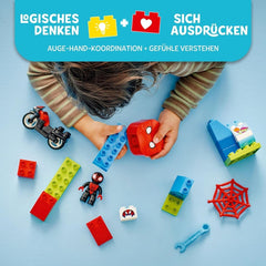 LEGO DUPLO Marvel Spins Avventura in moto, Playset Fantasy per la serie TV Spidey e i suoi super amici, giocattolo educativo da costruire e ricostruire per bambini dai 2 anni in su 10424 Set da costruzione Besuche den LEGO-Store